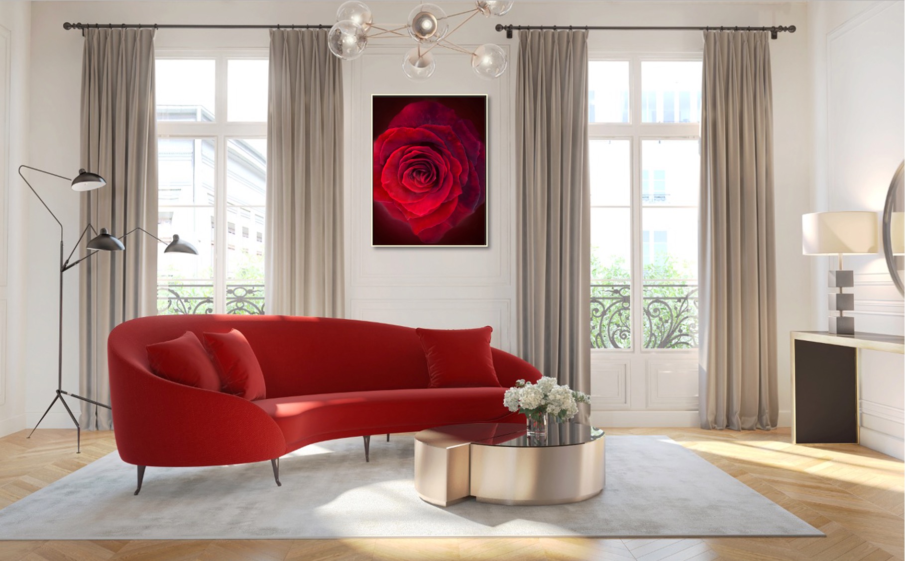 インテリアアート Candle Rose2 coordinated image | Mel Design, メル 